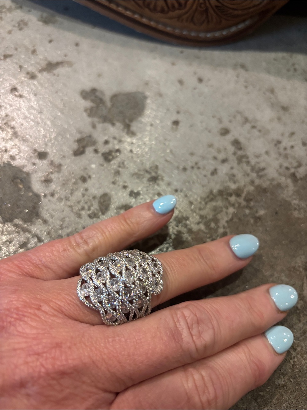 Sterling silver Pave Knot gorgeous Statement Ring